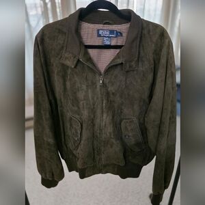 Ralph Lauren Men's Suede Bomber Jacket - Dark Green